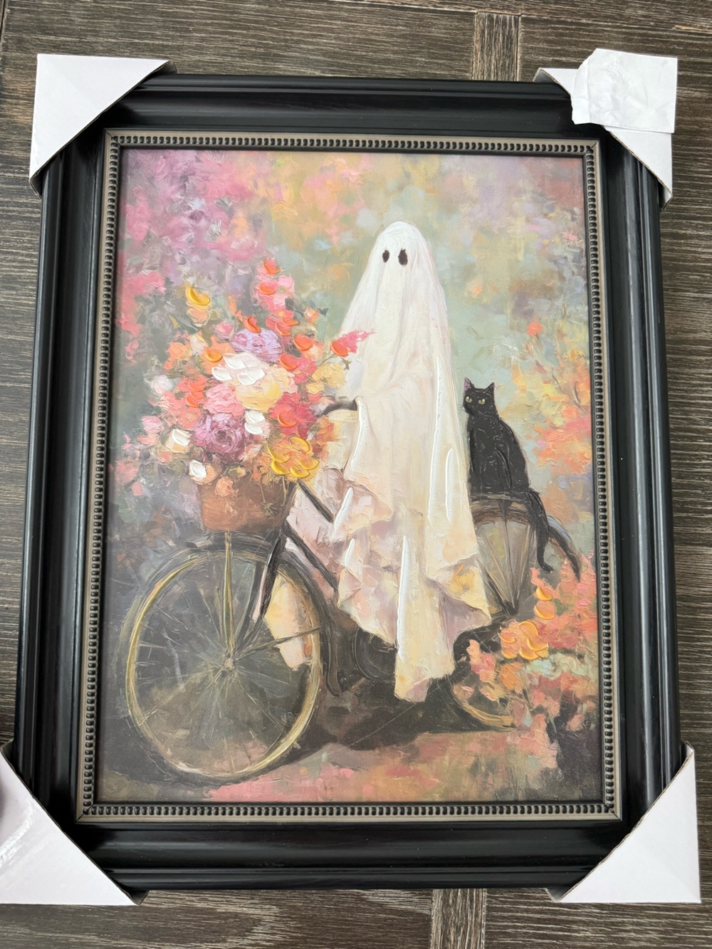 NWT Halloween Ghost Black Cat Picture